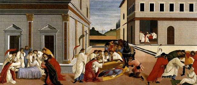 BOTTICELLI, Sandro Three Miracles of St Zenobius Germany oil painting art